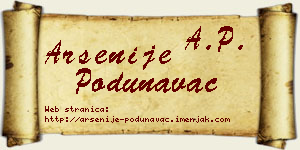 Arsenije Podunavac vizit kartica